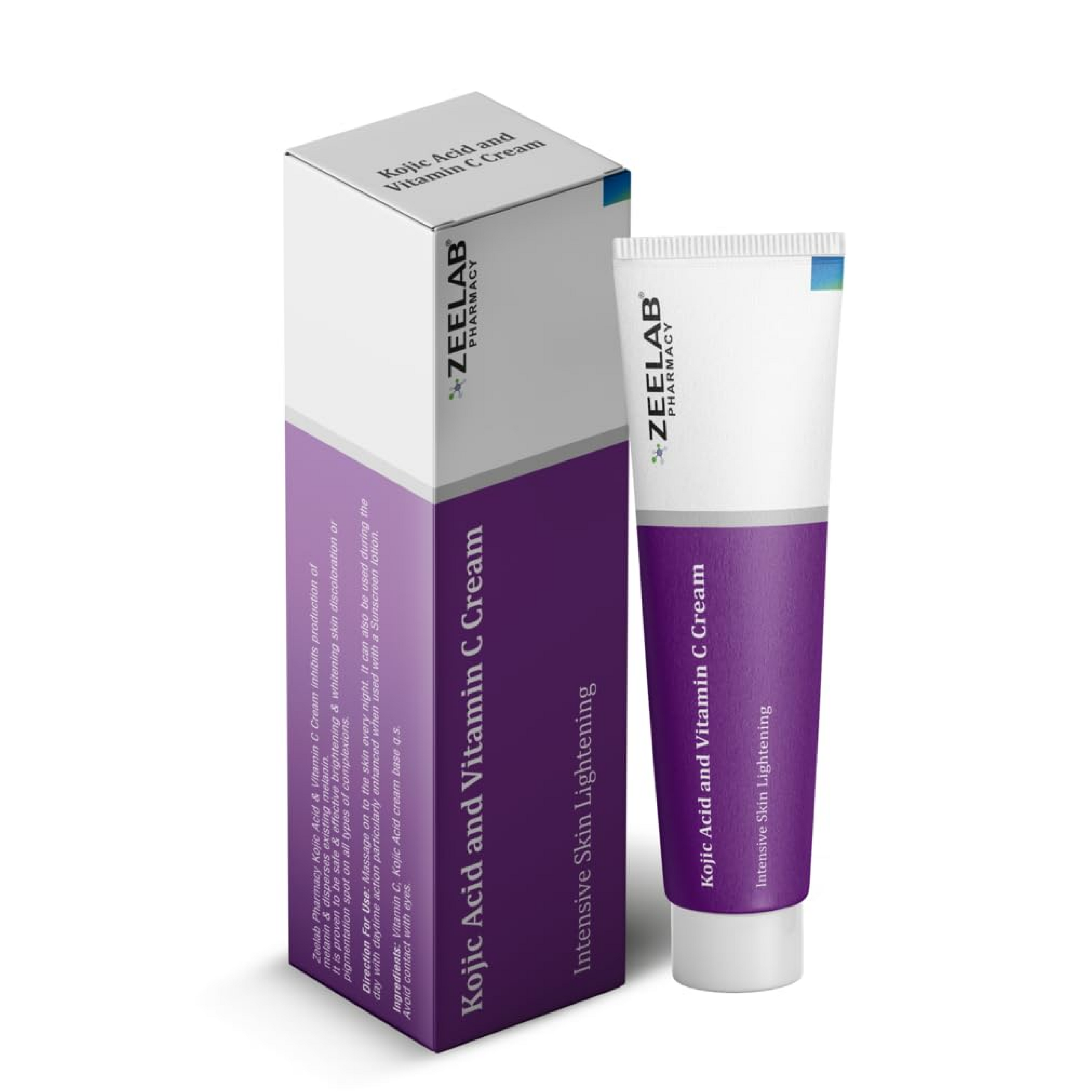 Zeelab Kojic Acid 2% and Vitamin C Cream â€“ Advanced Formula for Pigmentation, Dark Spots, Age Spots, Acne Marks & Uneven Skin Tone â€“ 20g Tube