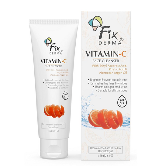 Fixderma Vitamin C Face Cleanser with Ascorbic Acid | facewash woman | Face Wash & Face Cleanser | Face Wash for Oily Skin (All Type Skin) | Face Wash for Women & Men - 75g