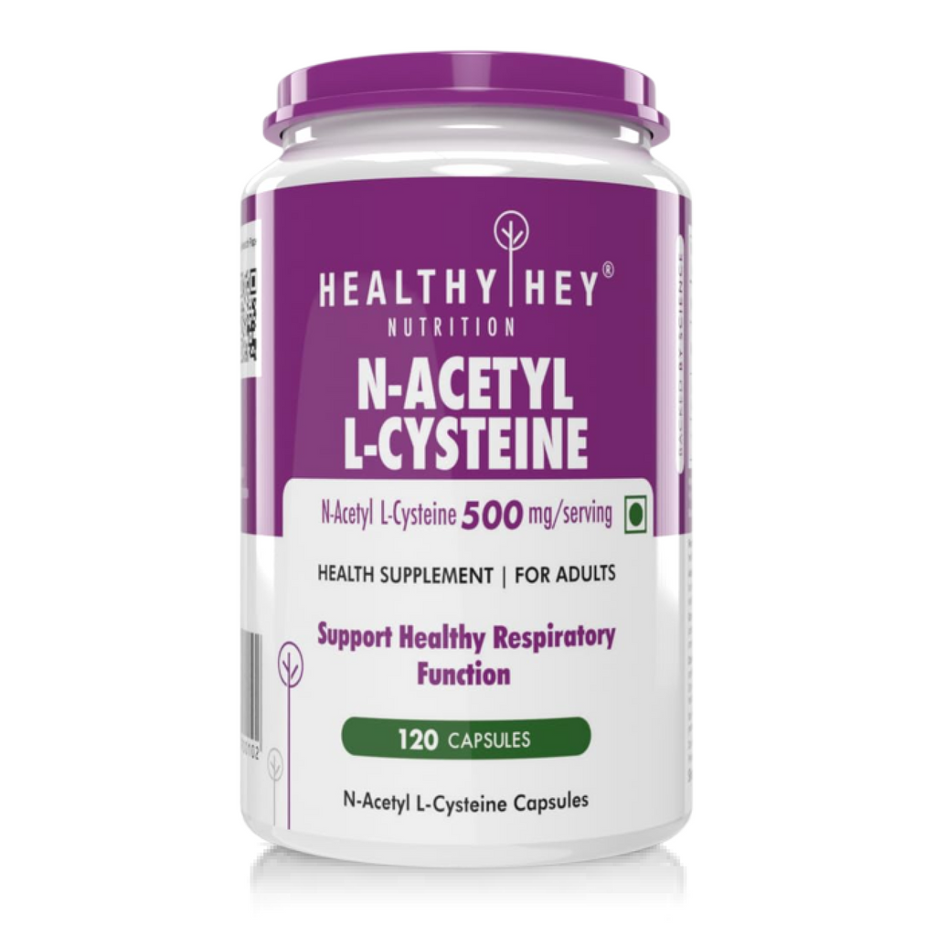 Healthyhey Nutrition N-Acetyl L-Cysteine (NAC) - Non-GMO - Gluten Free -Pack of 120 Veg. Capsules