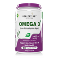 HealthyHey Nutrition Natural Omega 3 - Support Heart, Brain & Joint - Sourced from Algae - Fish Oil-free - 60 Veg Capsules