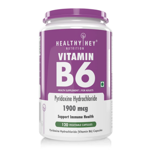 HealthyHey Nutrition Vitamin B6 Pyridoxine -120 Veg. Capsules