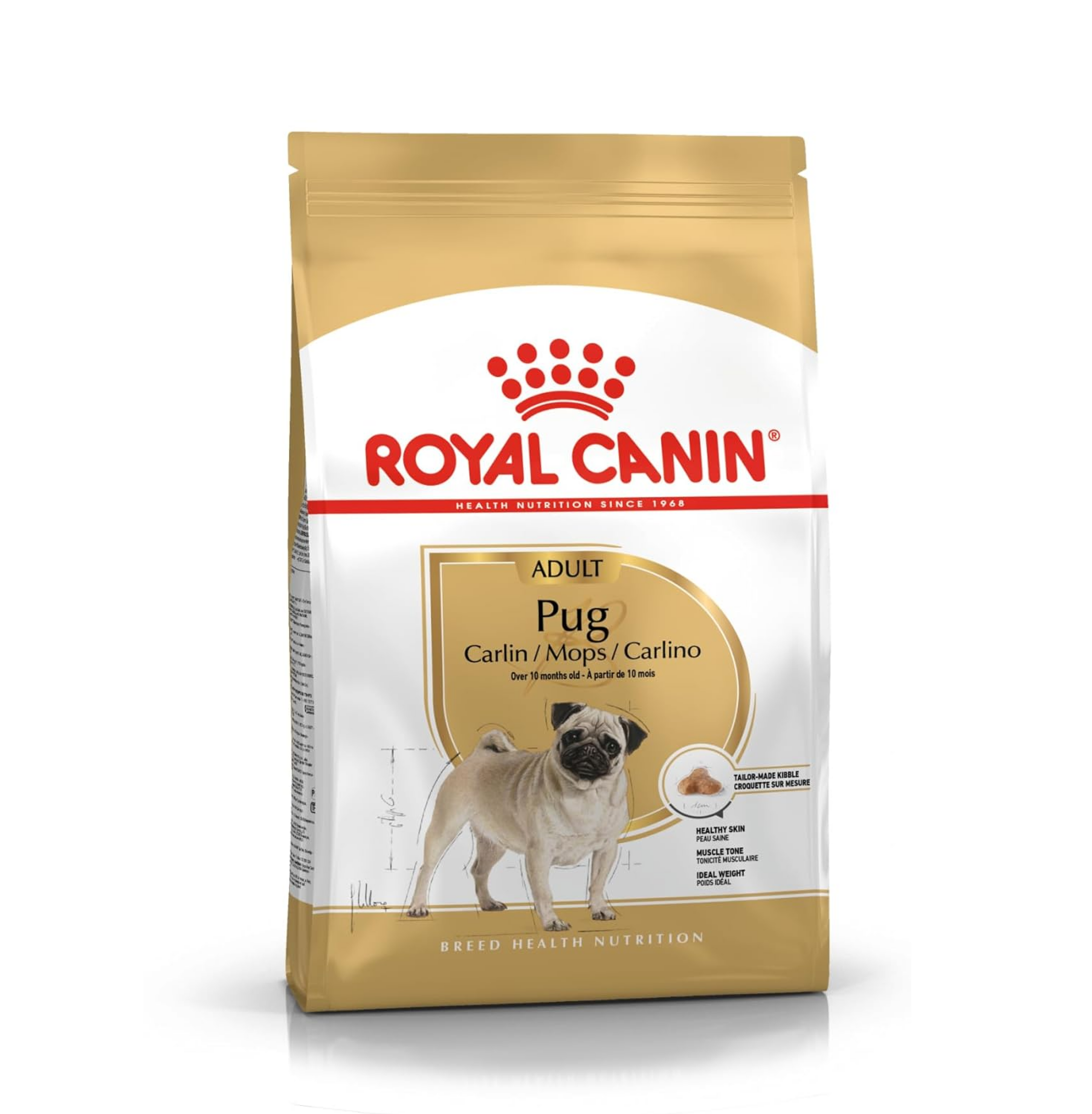 Royal Canin Pug Adult Dog Food, Dry Food, Supports Healthy Skin & Ideal Weight, Helps to Tone Muscles, , 1.5 Kg