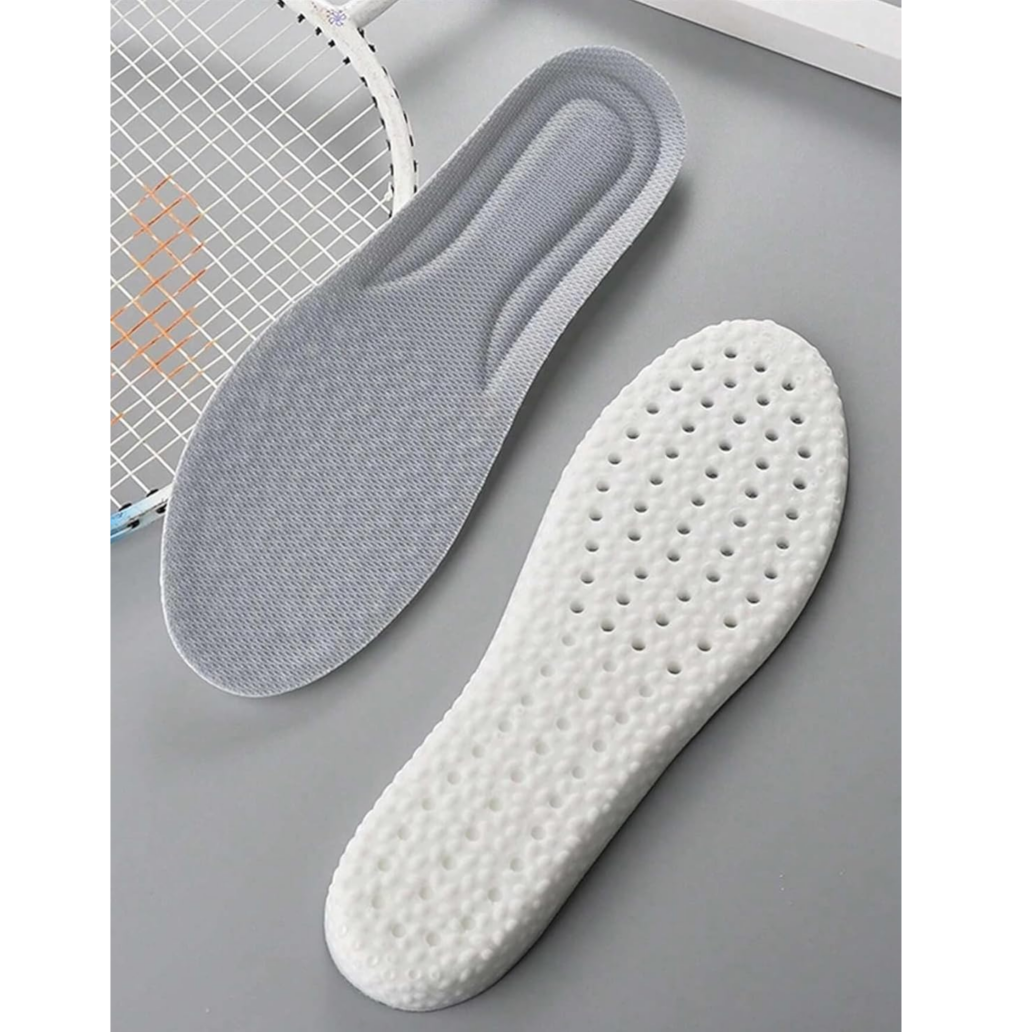 Purastep Memory Foam Shoe Insoles, Elastic Shock Absorbing Height Increasing Sports Shoe Insoles For Men And Women Cuttable Soft Breathable Honeycomb Orthotic Replacement Inserts | UK 9-10 | 1 Pair