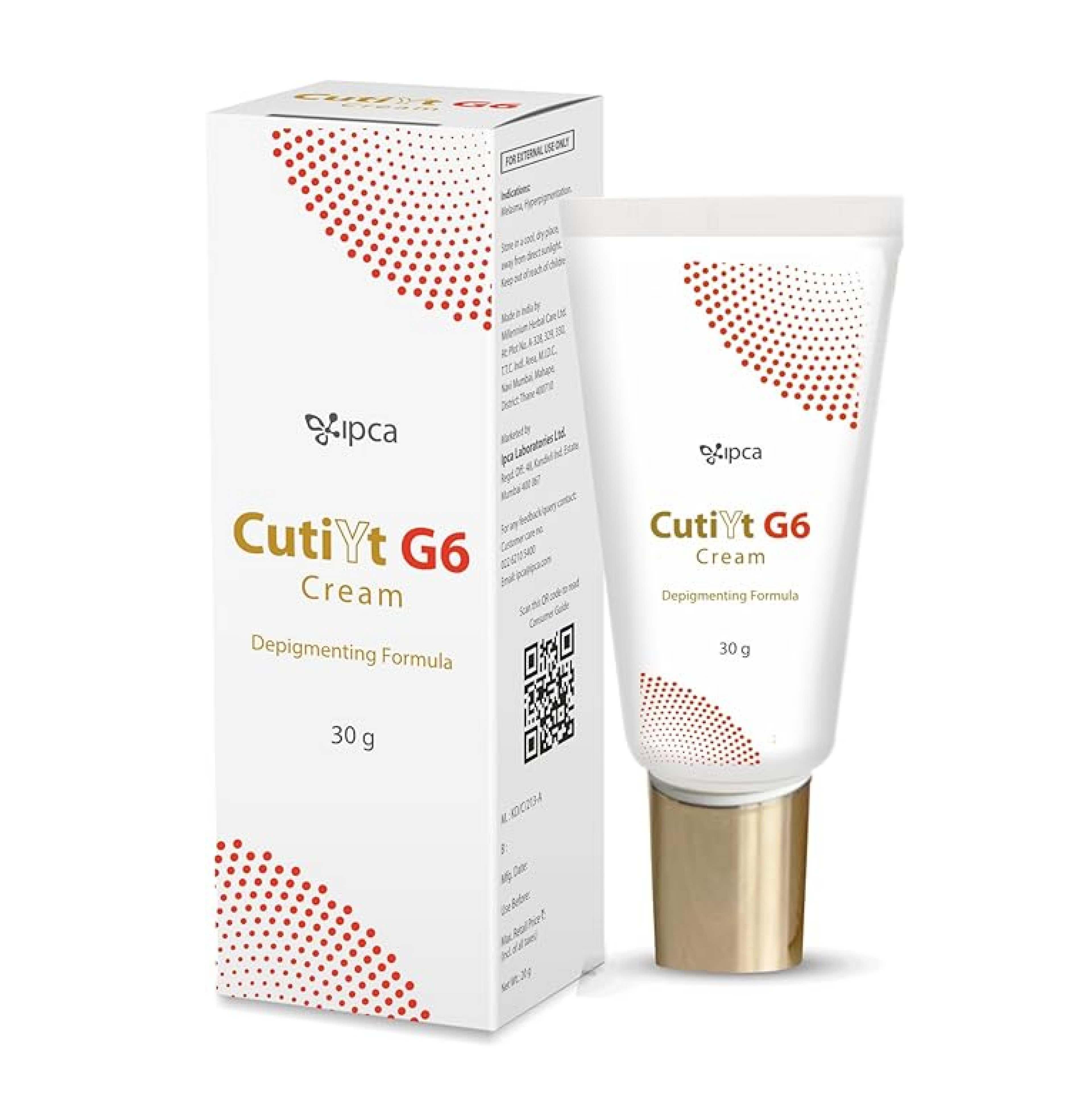 Ipca CUTIYT G6 Cream â€“ 30G Face Cream for Uneven Skin Tone, Helps Reduce Appearance of Dark Spots & Post-Acne Marks, Gentle Exfoliating Formula for Smooth Skin