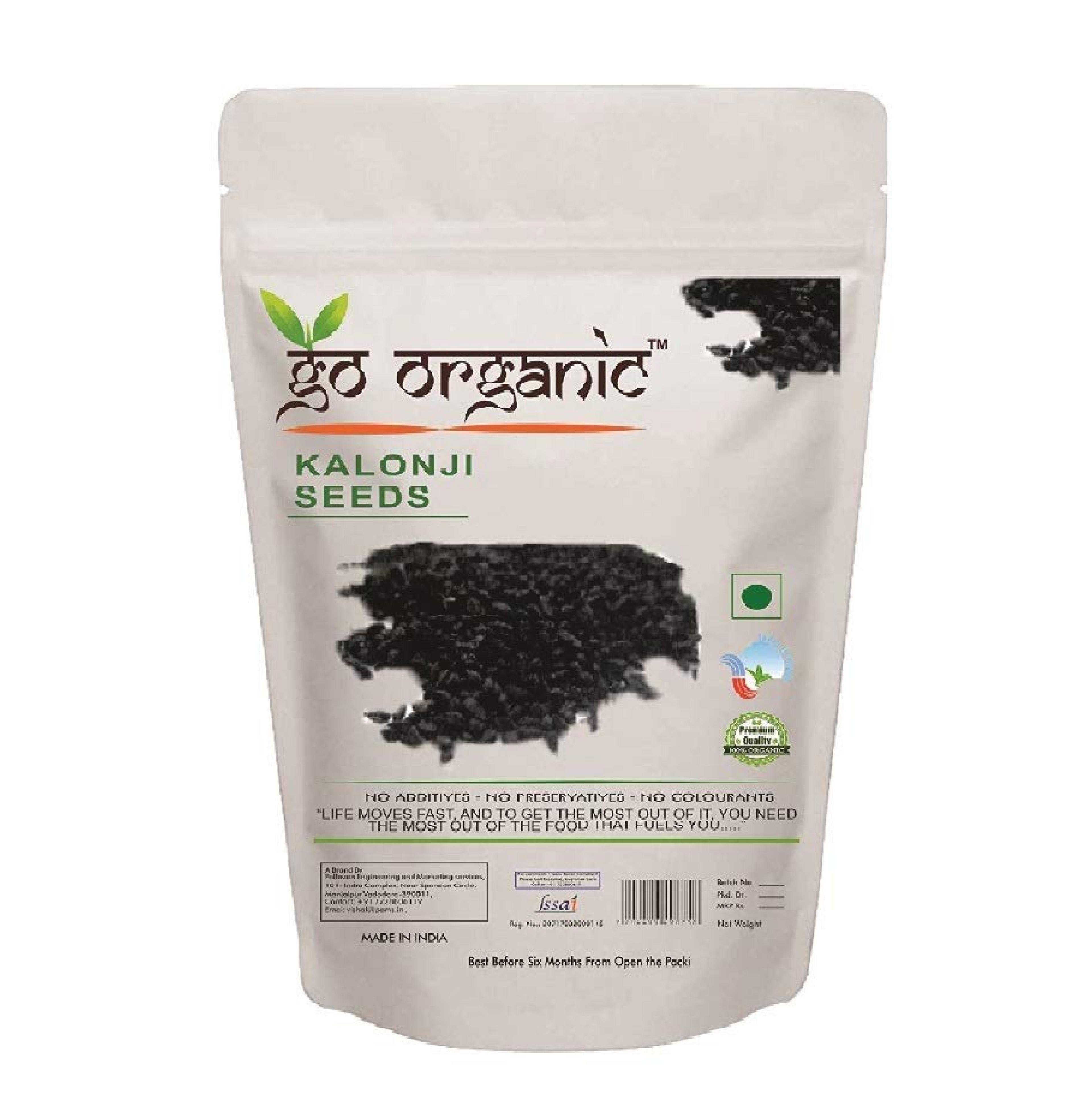 Go Organic Kalonji Nigella Sativa Black Cumin, 750 g