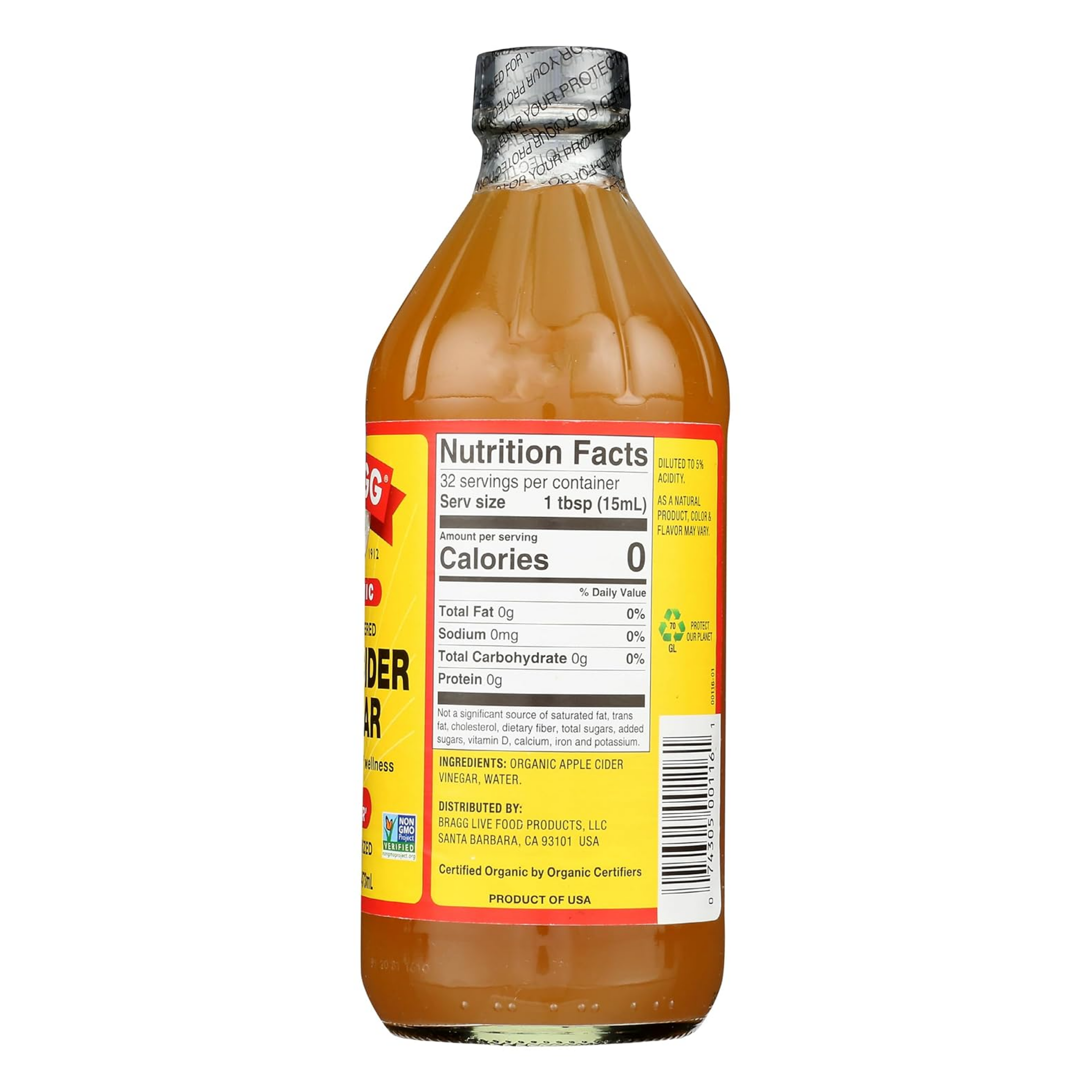 Bragg, Organic Apple Cider Vinegar with The 'Mother', 16 fl oz (473 ml)
