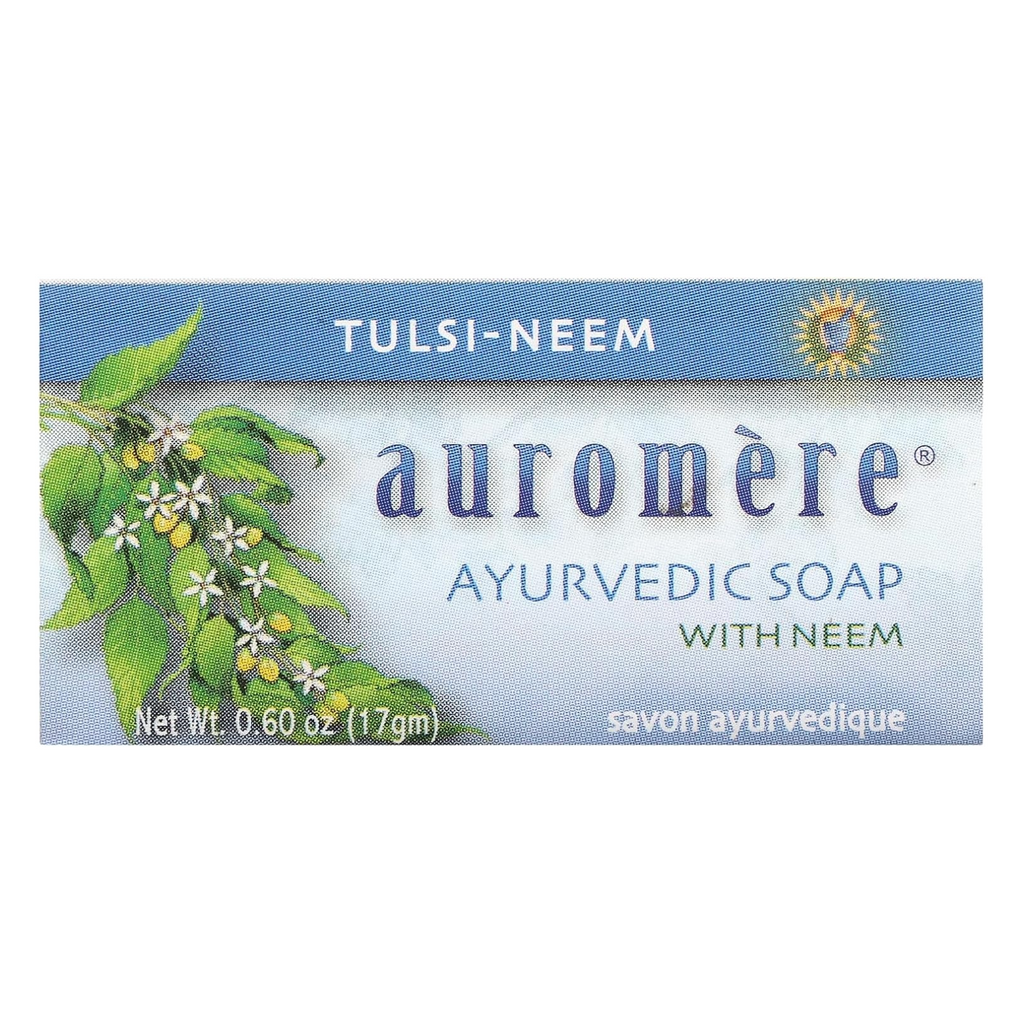 Auromere Ayurvedic Bar Soap with Neem, Tulsi-Neem, 0.6 oz (17 gm)