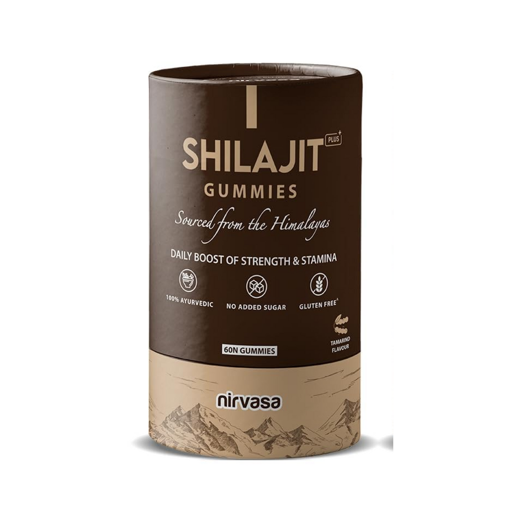 Nirvasa Shilajit/Shilajeet Plus Gummies (2x60 Gummy) | Sugar-Free Energy, Stamina & Endurance Booster | Supports Strength, Immunity & Muscle Recovery | With Fulvic Acid & Essential Nutrients