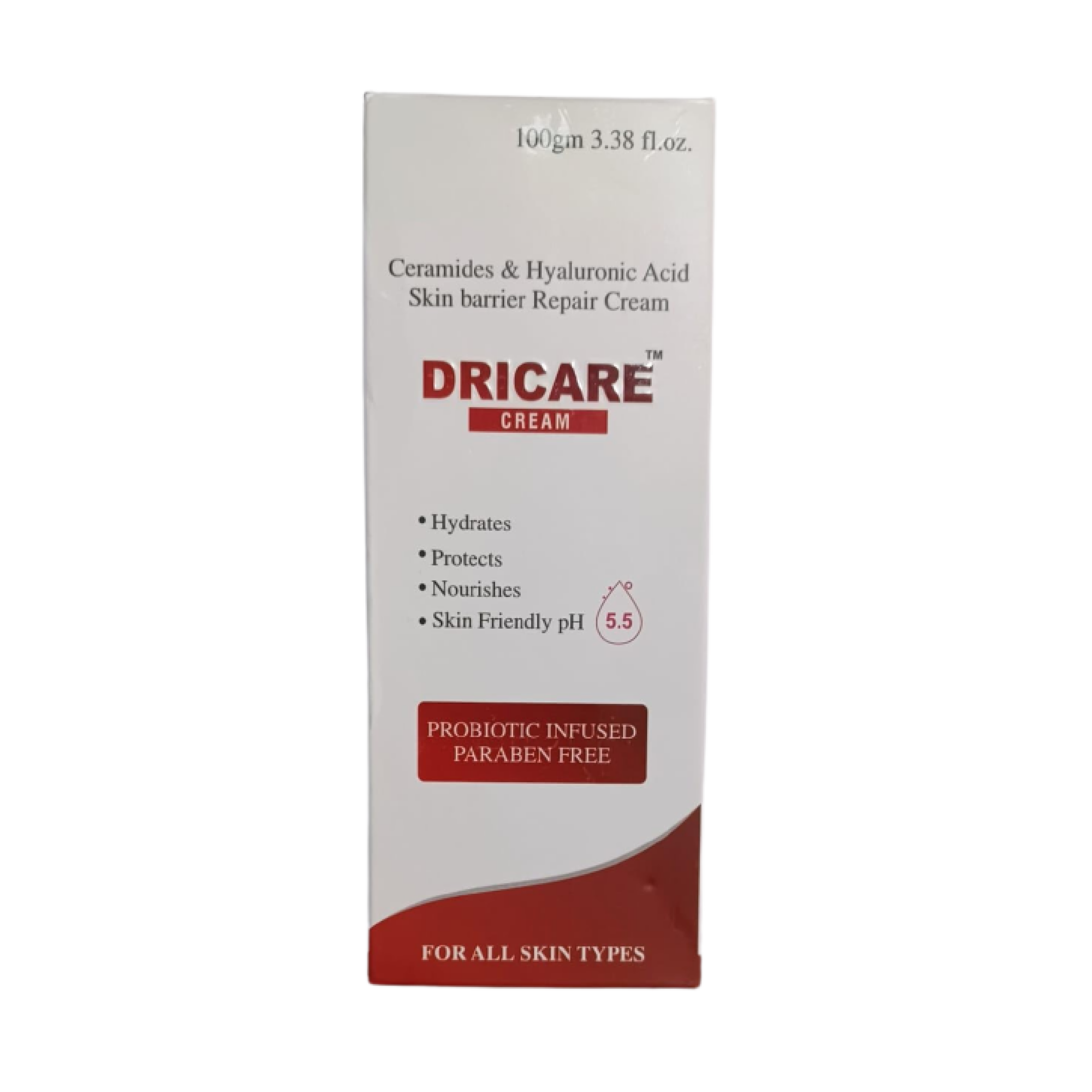 Dricare Cream | Ceramides & Hyaluronic acid | Skin Barrier Repair cream | Intense Hydration | Deep Nourishment | Light Weight | Non-comedogenic
