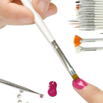 Bronson Professional Nail Art Kit Brush Set Acrylic Uv Polish Brushes Tool Kit