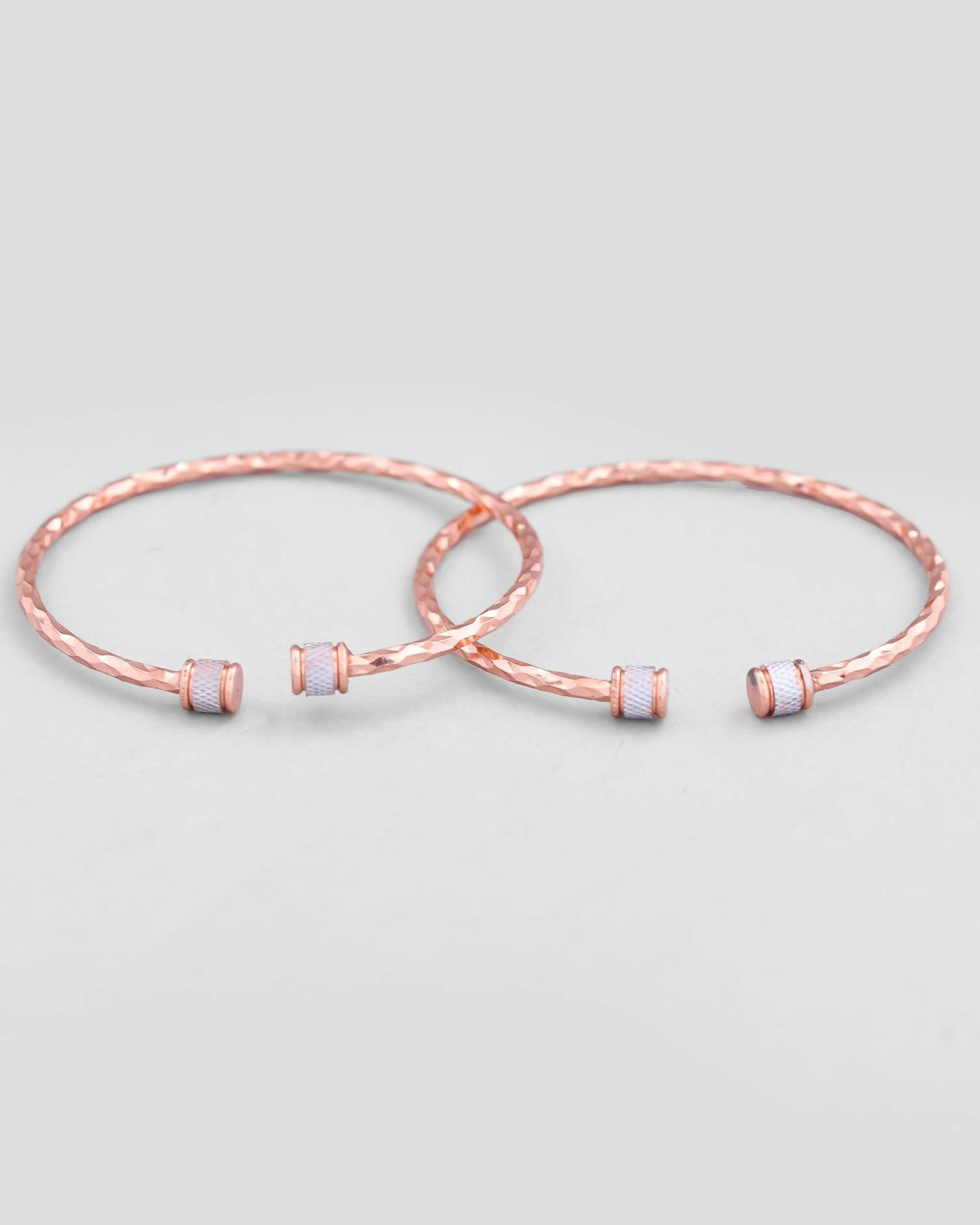 VOJ Set of 2 rose Gold Dual Toned Designer Bangles