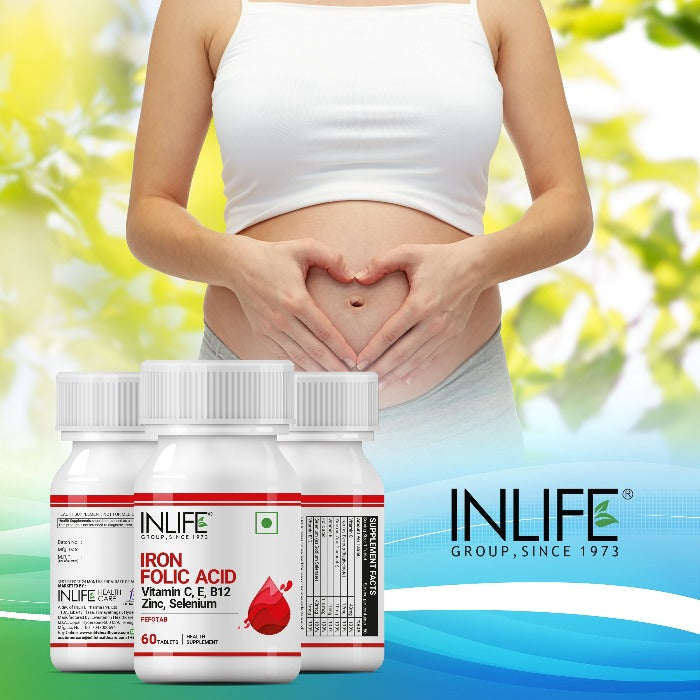 INLIFE  Chelated Iron Folic Acid Supplement - 60 tabs