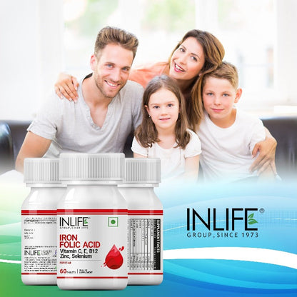 INLIFE  Chelated Iron Folic Acid Supplement - 60 tabs
