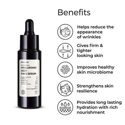 Brillare 2% Hyaluronic Acid Face Serum & Rose Powder Face Wash