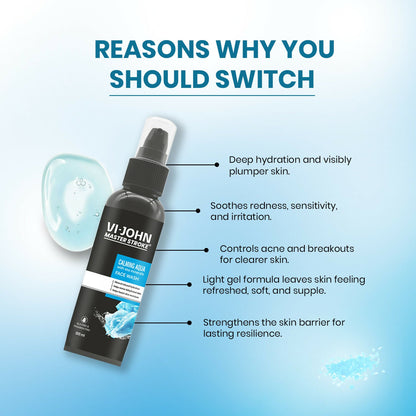 VI-JOHN Master Stroke Calming Aqua Face Wash Deep Hydration And Clearer Skin For All Skin Type
