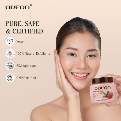 Odeon Strawberry & Aloe Vera Face and Body Scrub