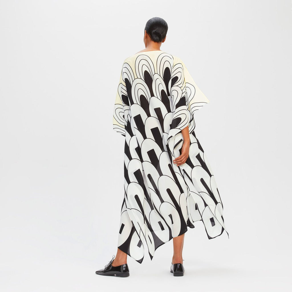 Soft Silk Crepe Kaftan, Party Wear Long Caftan