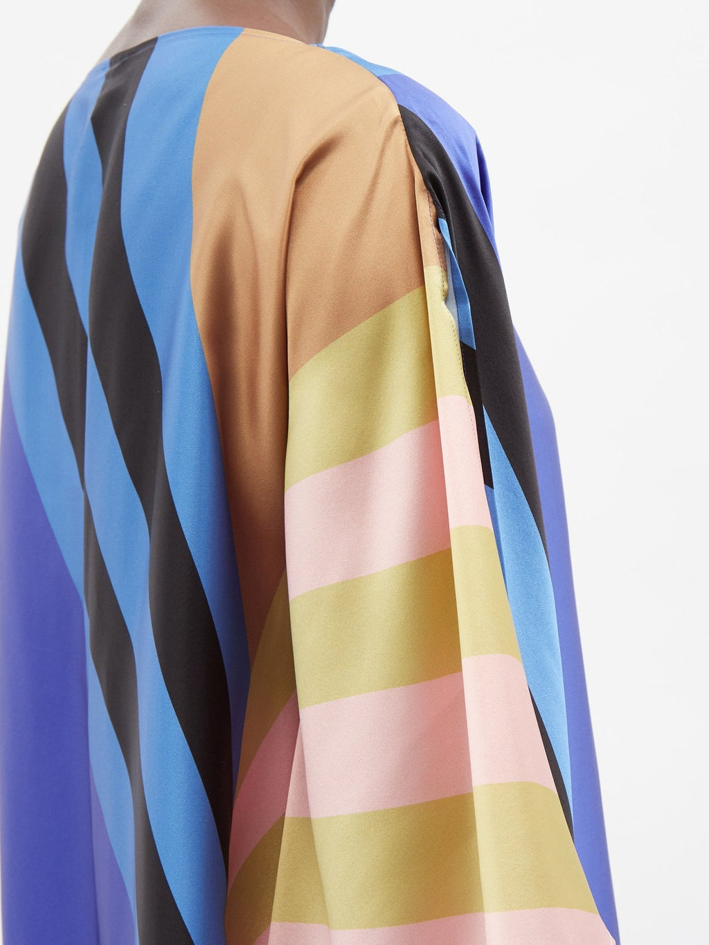 Women's Blue Soft Satin Silk Long Kaftan