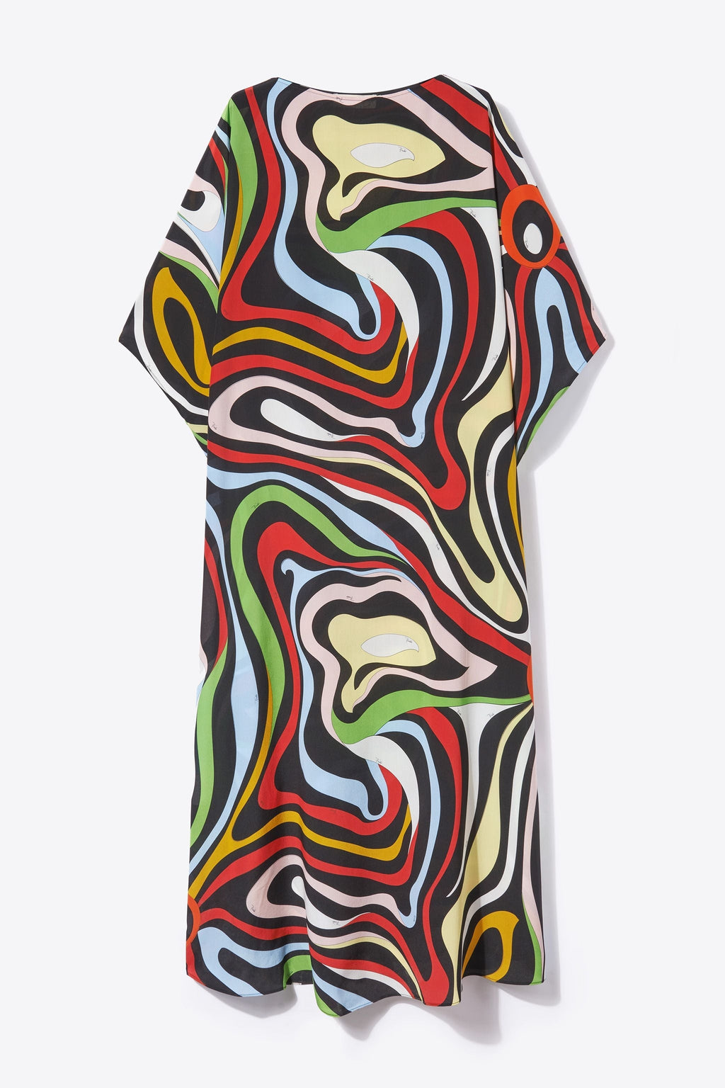 Women Printed Multi Color Caftan, Long Silk Crepe Kaftan