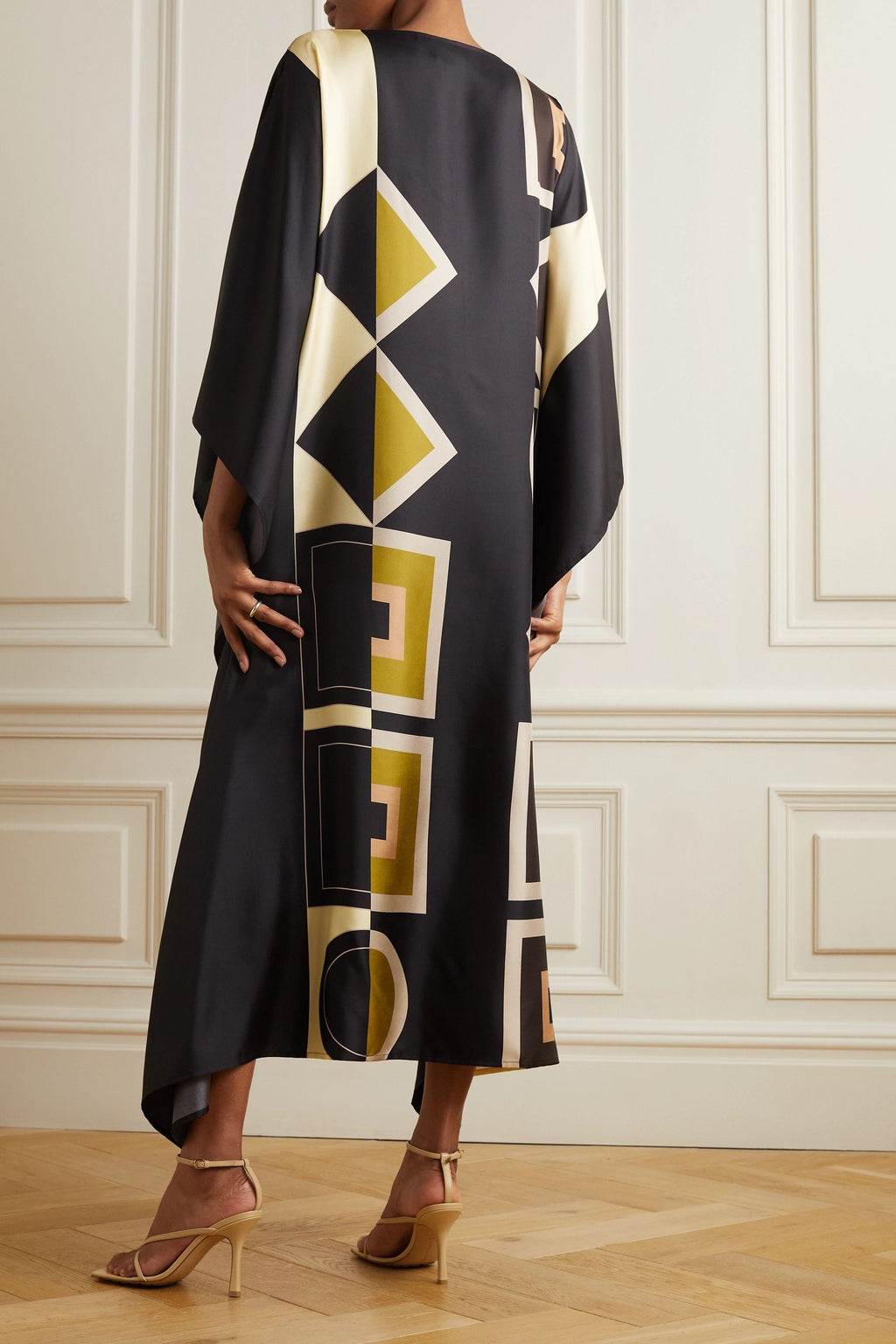 Satin Silk Printed Caftan, Beach Wear Women's Kaftan