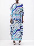 Designer Silk Crepe Kaftan, Caftan For Women's