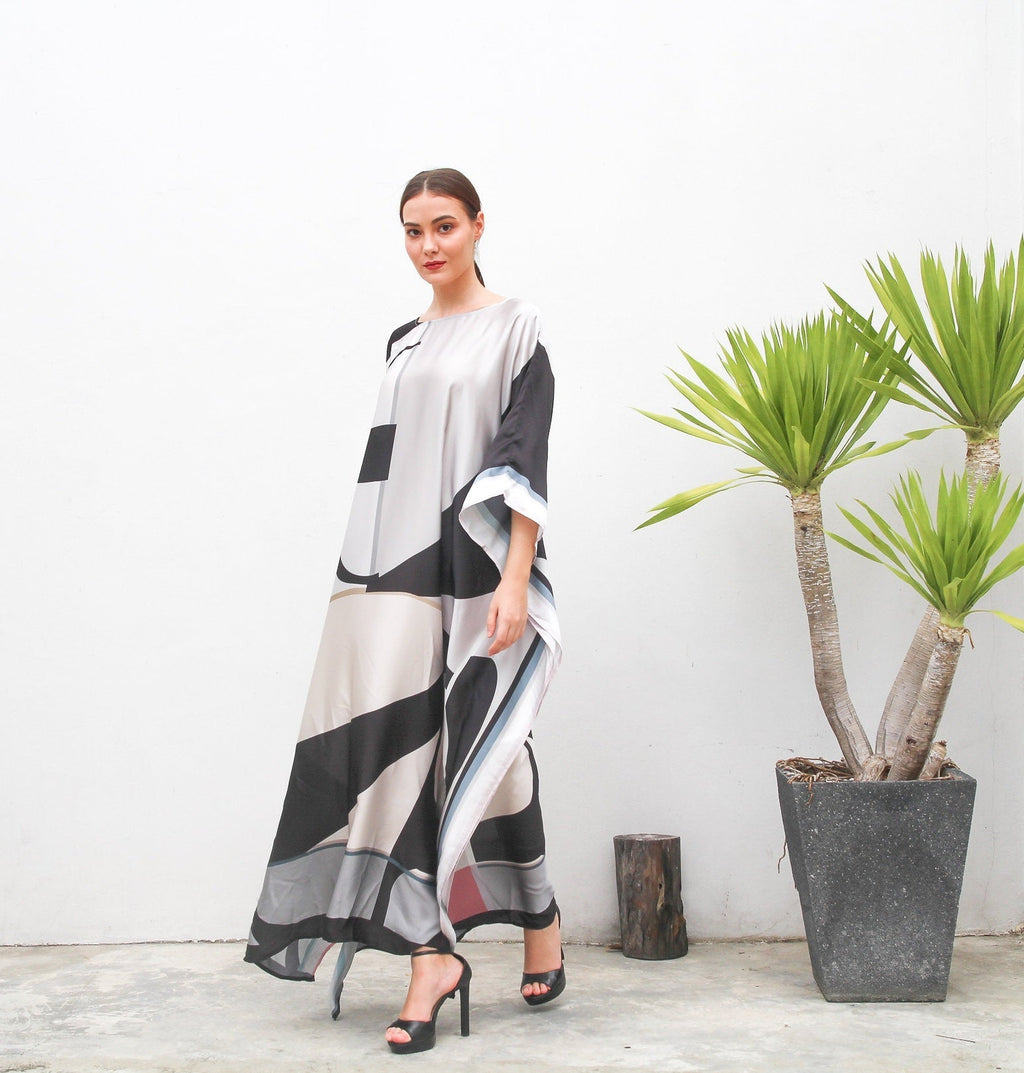 Designer Satin Silk Kaftan, Long Caftan For Women's