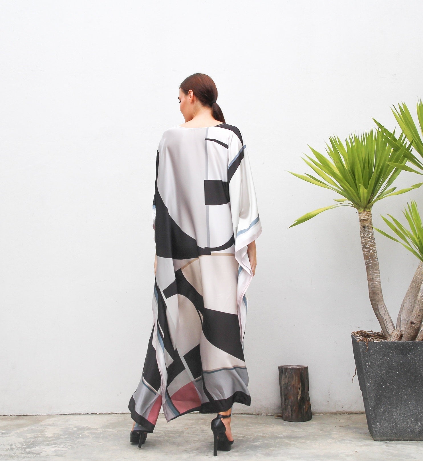 Designer Satin Silk Kaftan, Long Caftan For Women's