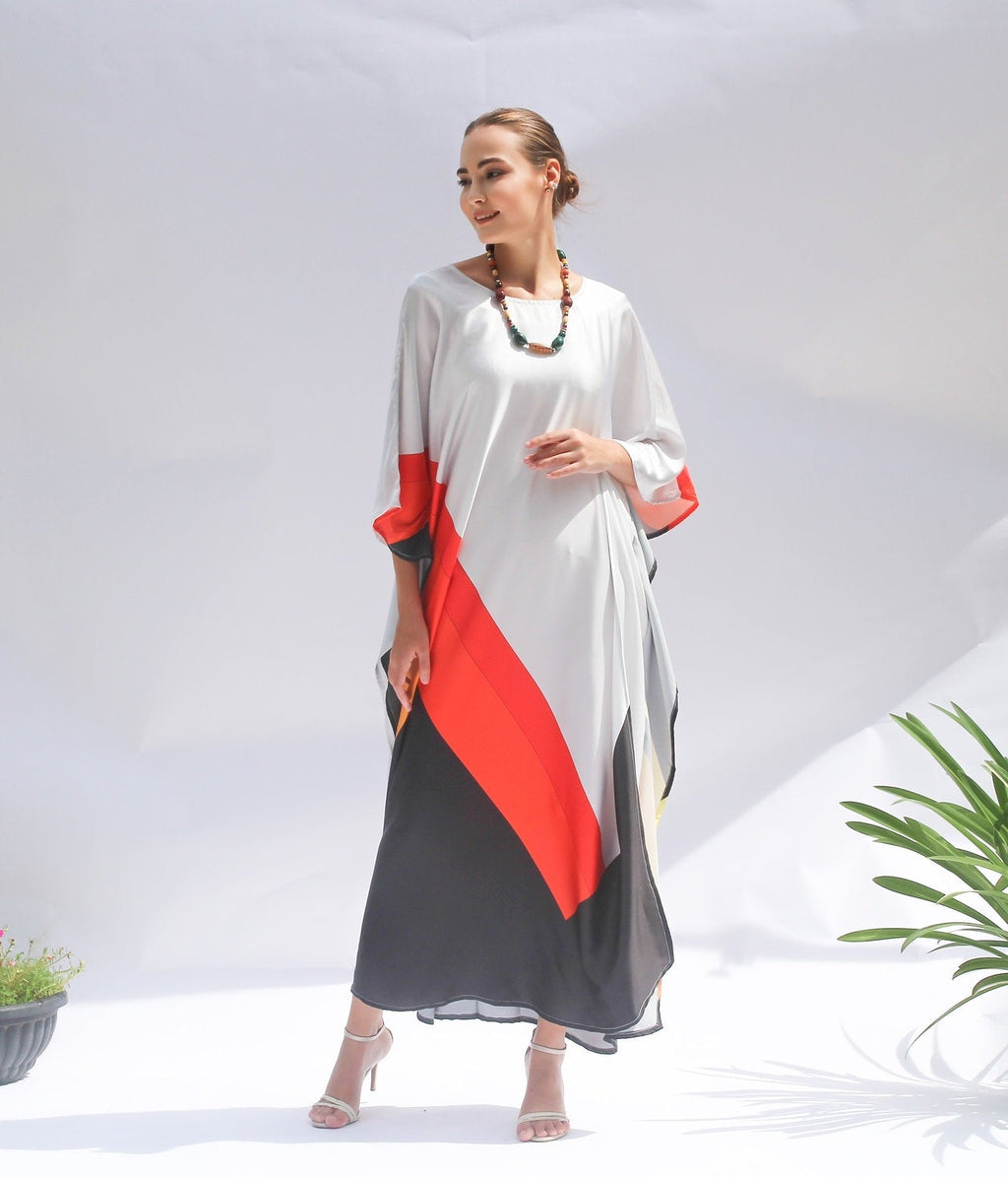 Satin Silk Kaftan, Summer Wear Long Caftan