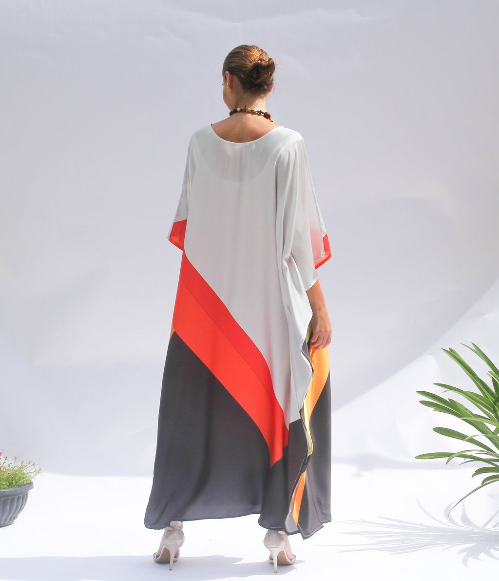 Satin Silk Kaftan, Summer Wear Long Caftan