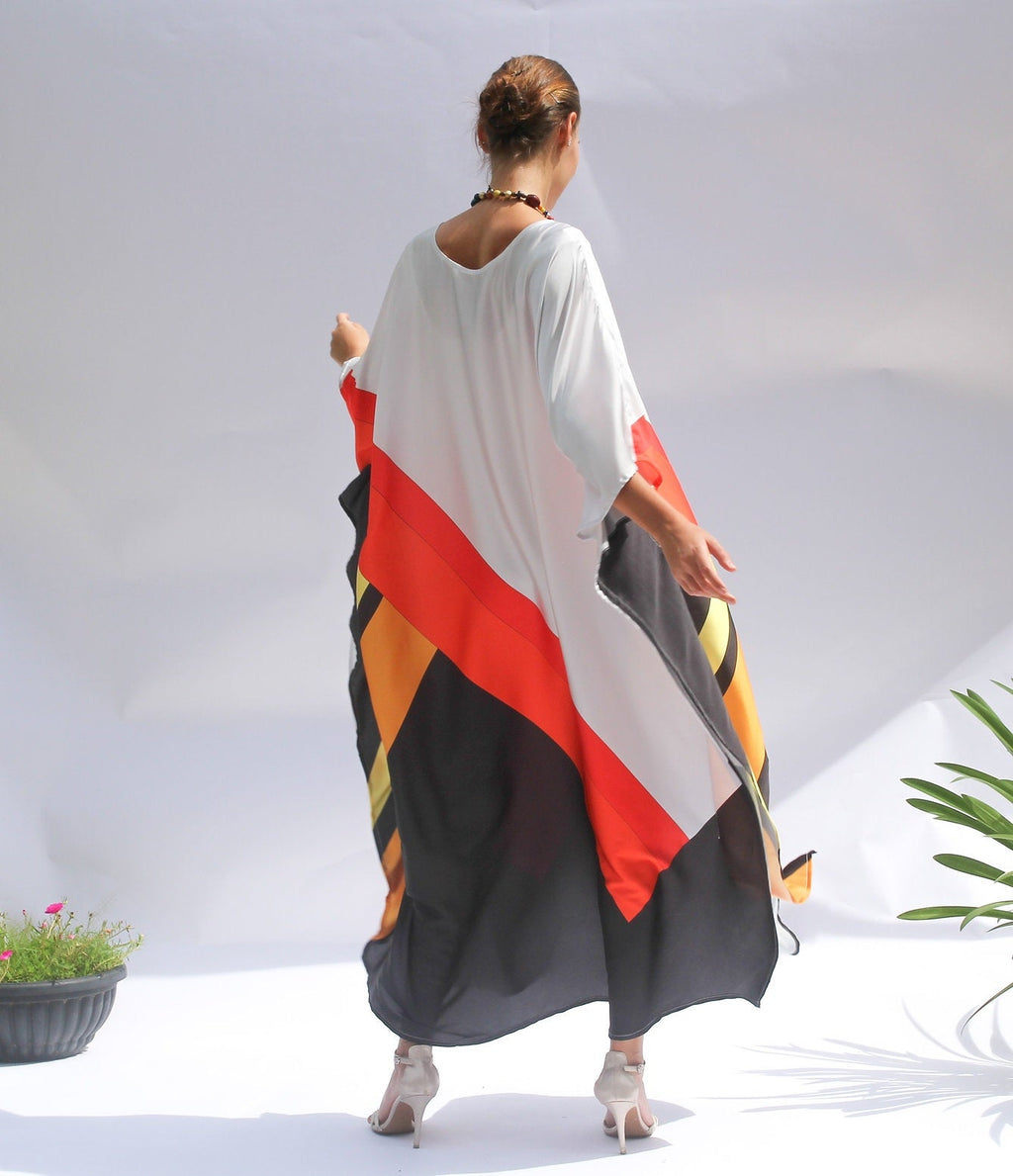 Satin Silk Kaftan, Summer Wear Long Caftan