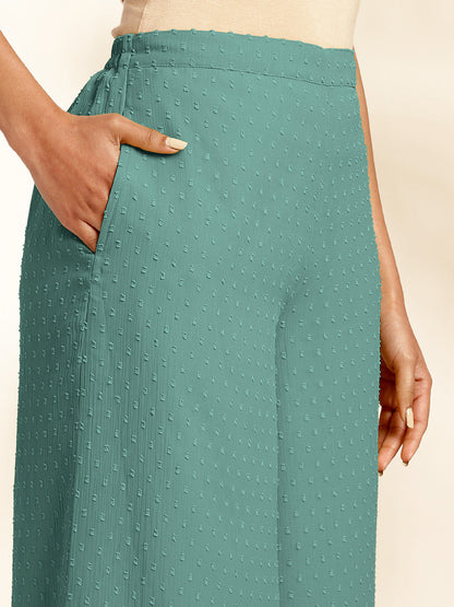 Janasya Sage Dobby Chiffon Self Design Co-Ords