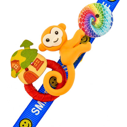 trueBrowns X Voylla Colourful Monkey And Pinwheel Kids Rakhi For Kids