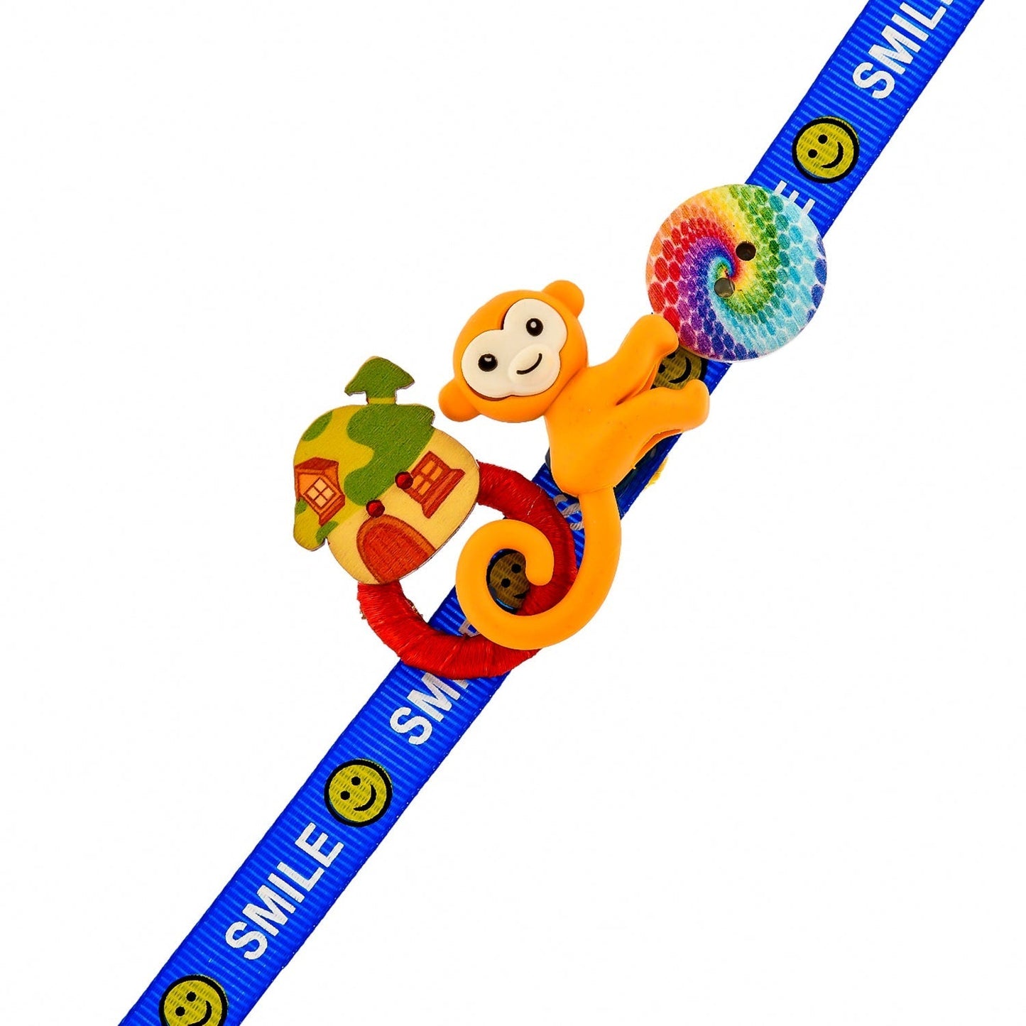 trueBrowns X Voylla Colourful Monkey And Pinwheel Kids Rakhi For Kids