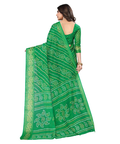 Vamika Linen Jari Border Green Bollywood Style Saree