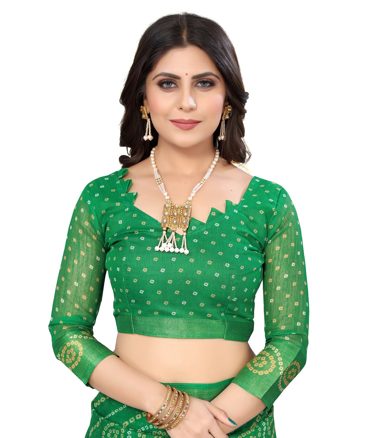 Vamika Linen Jari Border Green Bollywood Style Saree