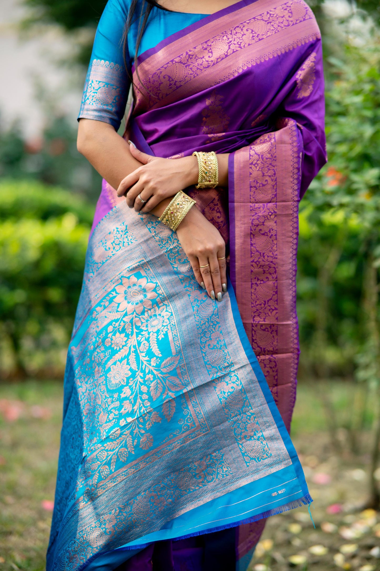 Jyoti Fashion Women's Purple Soft Banarasi Silk Zari Woven Saree with Blouse