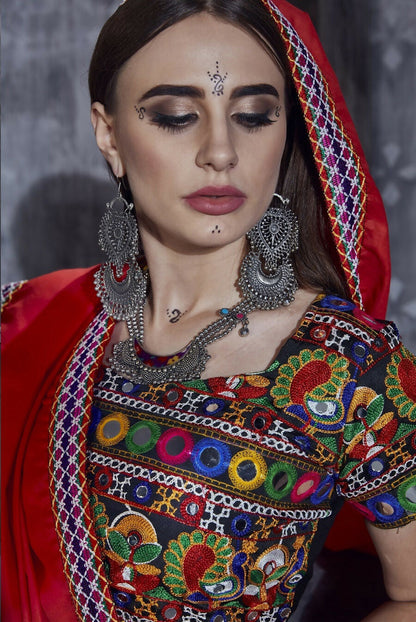 AI Fashion Black Art Silk Designer Navratri Lehenga Choli Collection