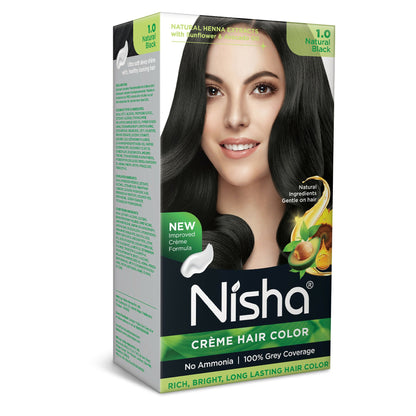 Nisha Creme Hair Color for Women - Natural Black
