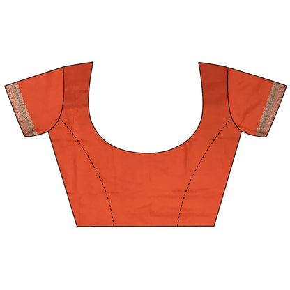 Elora Orange Banarasi Silk Intricate Zari Weaving Kanjivaram Sarees
