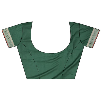 Elora Green Banarasi Silk Zari Woven Ethnic Motifs Kanjivaram Sarees