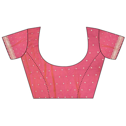 Elora Pink Soft Silk Meenakari Zari Weaving Banarasi Saree