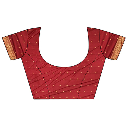 Elora Peach Soft Silk Banarasi Zari Woven Butti Weaving Saree