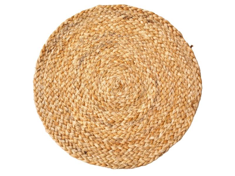 Beige Round Jute Placemat | 12 Inches | Set of 4,6