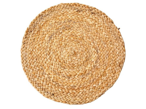 Beige Round Jute Placemat | 12 Inches | Set of 4,6