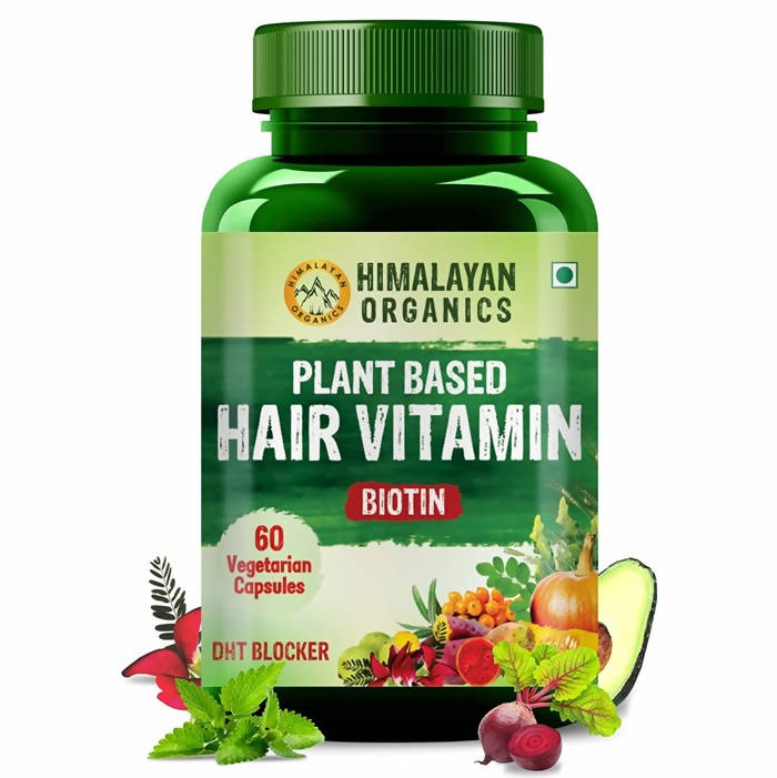 Himalayan Organics Plant Based Hair Vitamin Biotin Vegetarian Capsules
