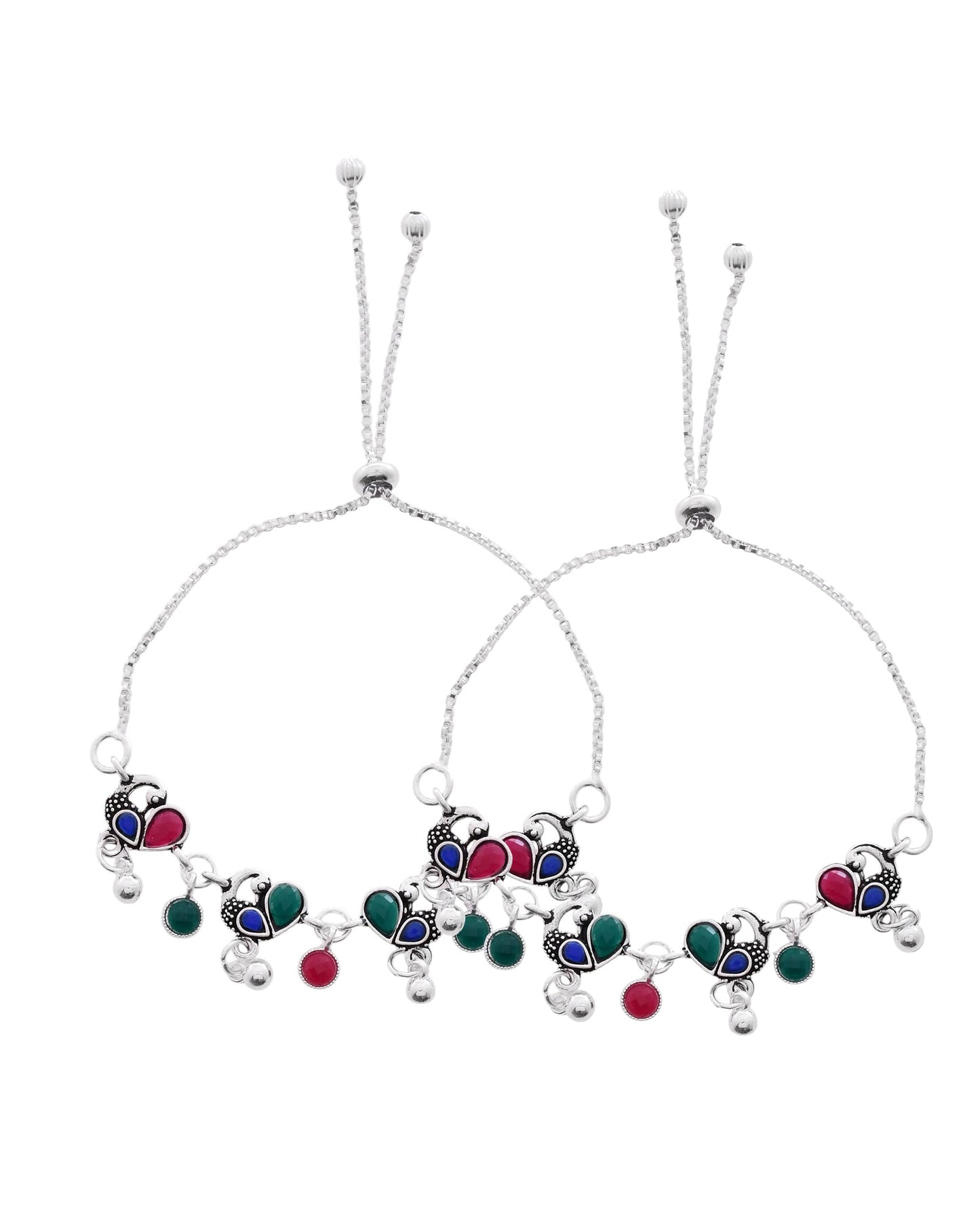 Jewels Nest Stylish Silver-Plated Designer Anklet