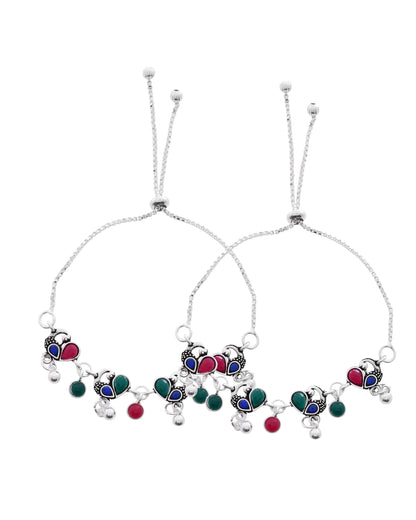 Jewels Nest Stylish Silver-Plated Designer Anklet