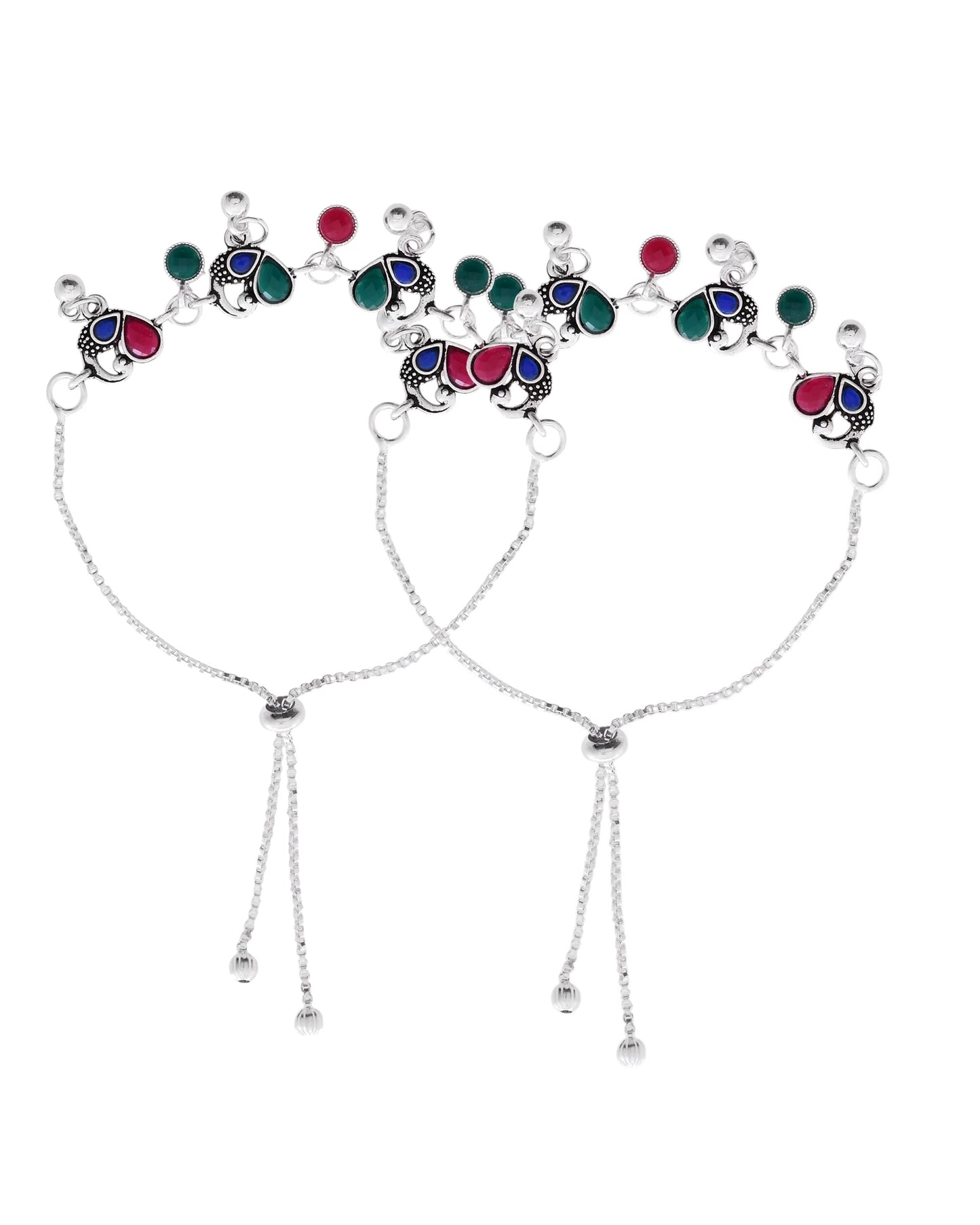 Jewels Nest Stylish Silver-Plated Designer Anklet