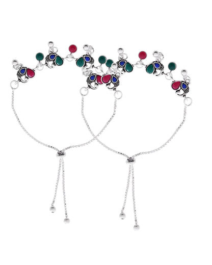 Jewels Nest Stylish Silver-Plated Designer Anklet