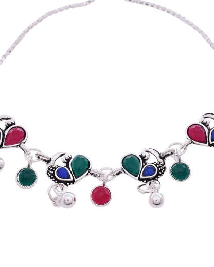 Jewels Nest Stylish Silver-Plated Designer Anklet